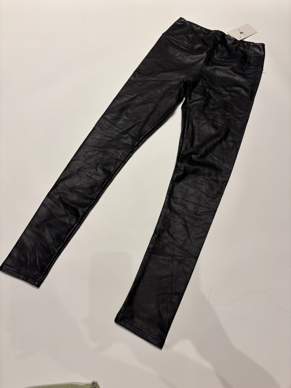 7 For All Mankind Black Faux Leather Pants